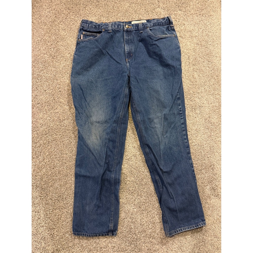 Carhartt Jeans Mens 40x34 Blue Relaxed Fit Straight Leg Denim Workwear Pants